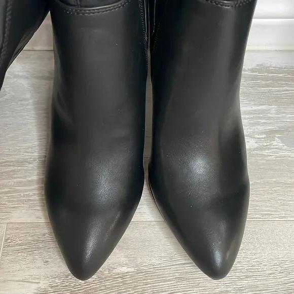 NIB Franco Sarto Katie Black OTK Sock Pointed Toe Boots - Picture 2 of 6